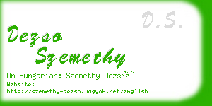 dezso szemethy business card